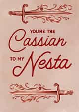 Fun Anniversary Card - ACOTAR - You're The Cassian To My Nesta created by URGHH Card Co.