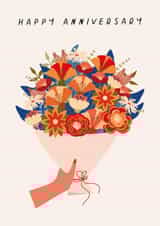 Pretty Anniversary Card - Bouquet - Flowers created by Sad Girl Illustration