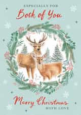 Traditional Christmas Card - Reindeer - For Both Of You created by Dalia Clark Design