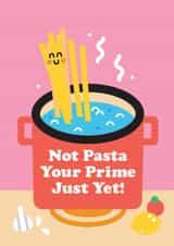 Funny pasta birthday card for foodies – perfect pun card for friends. created by Studio Boketto