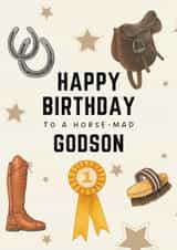 Classic Birthday Card - For Godson - Horse Riding created by Hello Fridays Studio