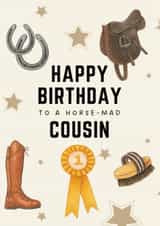 Classic Birthday Card - For Cousin - Horse Riding created by Hello Fridays Studio