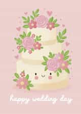Cute Wedding Card – Smiley Face Cake created by Pri M