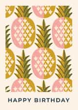 Arty Birthday Card - Retro Pineapples created by Taya Cosgrove