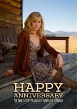 Fun Anniversary Card - Beth Dutton - Yellowstone - Badass created by Shower Thoughts