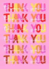 Classic Thank You Card - For Her - Thank You Typography created by Pink Peach Cards