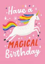 Cute Birthday Card - For Her - Magical - Unicorn created by Nicky Laatz
