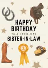 Classic Birthday Card - For Sister-In-Law - Horse Riding created by Hello Fridays Studio