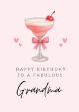 Classic Birthday Card - Fabulous Grandma - Pink Cocktail created by Hello Fridays Studio