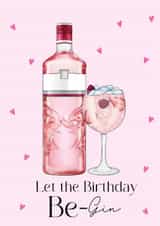Cute Birthday Celebration card for your favourite Pink Gin lover. created by Dolly’s Originals