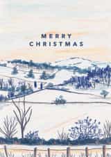 Classic Christmas Card - Snowy Fields created by Joy Jen Studio