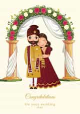 Cute and inclusive north Indian Wedding Greeting Card - Punjabi Wedding Card created by SKAA