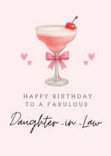 Classic Birthday Card - Daughter-in-Law - Pink Cocktail created by Hello Fridays Studio