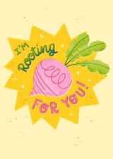 Fun Good Luck Card - I'm Rooting For You - Beetroot created by Claire Makes Things