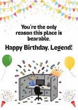 Happy Birthday Legend, Work Bestie, Co worker, funny created by Meet Me In The Break Room