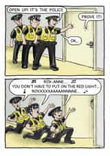 Funny Birthday Card - Police - Roxanne created by Paperlink and Meraki Greeting Cards