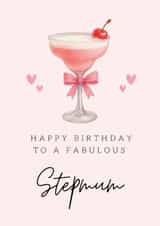 Classic Birthday Card - Fabulous Stepmum - Pink Cocktail created by Hello Fridays Studio