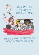 Funny Birthday Card - Peeing More Often created by Paperlink and Meraki Greeting Cards