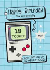 Classic Birthday Card - 18th - Retro Gameboy created by original fox designs