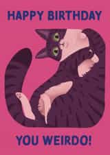 Cute Weirdo Cat Birthday Card created by Carrie-Anne Brown