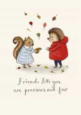 Cute Love & Friendship/Birthday Card - For Friends - Squirrel And Hedgehog created by Love Lucy Illustration