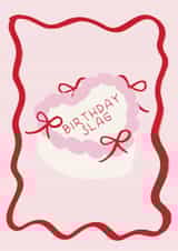 Birthday Slag - Vintage Bow Cake - Happy Birthday Card created by Sassy Publishing