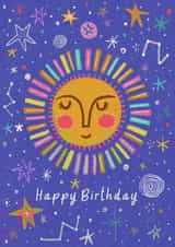 Arty Birthday Card - Celestial - Sunshine created by Sarah Harding