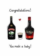 Fun New Baby Card - You Made A Baby! - Baileys & Tia Maria created by DoodleWads