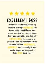 Fun Thank You Card - For Boss - Excellent Boss created by Kreate Paper Co.