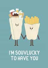 Cute Souvlaki Romance Friendship Card created by Teo Zirinis