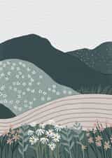 Beautiful Illustrated Meadow with Fields of Wild Flowers created by Jessie Miles