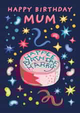 Funny Birthday Card - Harry Potter - For Mum - Hagrid Birthday Cake 'Happee Birthday Harry' created by Cardology