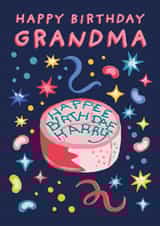 Funny Birthday Card - Harry Potter - For Grandma - Hagrid Birthday Cake 'Happee Birthday Harry' created by Cardology