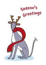 Cute Christmas Card - Season's Greetings - Dog created by Liz Pengilley
