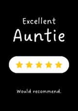 Fun Birthday Card - Five Stars - For An Excellent Auntie created by Sundiva Designs