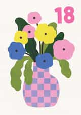 Pretty Birthday Card - 18th - Floral Vase created by Lemon and Sugar