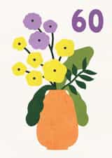 Pretty Birthday Card - 60th - Floral Vase created by Lemon and Sugar 