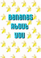Bananas about you fun but romantic anniversary, valentines or birthday card. created by Flinks Designs