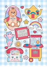 Cute Eighties Birthday Card, 80s Baby, Born in the 80s, 80s Vintage Toys, Fun created by Katy Naughton