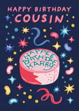 Funny Birthday Card - Harry Potter - For Cousin - Hagrid Birthday Cake 'Happee Birthday Harry' created by Cardology