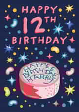 Funny 12th Birthday Card - Harry Potter - Hagrid Birthday Cake 'Happee Birthday Harry' created by Cardology