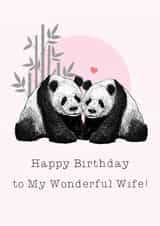 Classic Birthday Card - For Wife - Pandas created by Beth Higgins Art