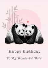 Classic Birthday Card - For Wife - Pandas created by Beth Higgins Art
