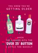 Funny Birthday Card - Over 25 Alcohol Approval - You Know You're Getting Older created by The Cake Thief