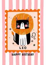 Cute Birthday Card - Cat Dressed As A Lion - Leo created by Nicola Watson