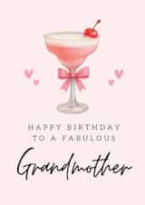 Classic Birthday Card - For Grandmother - Pink Cocktail created by Hello Fridays Studio
