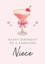 Classic Birthday Card - For Niece - Pink Cocktail created by Hello Fridays Studio