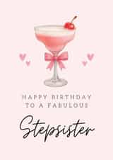 Classic Birthday Card - For Stepsister - Pink Cocktail created by Hello Fridays Studio