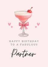 Classic Birthday Card - For Partner - Pink Cocktail created by Hello Fridays Studio