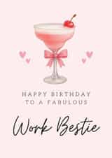 Classic Birthday Card - For Work Bestie - Pink Cocktail created by Hello Fridays Studio
